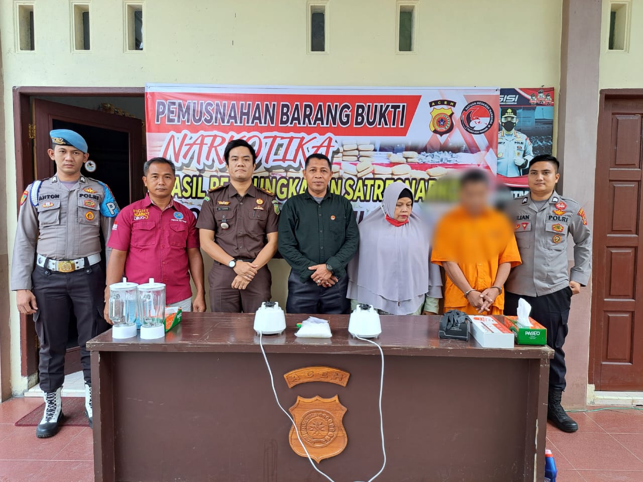 Satresnarkoba Polres Aceh Tamiang Musnahkan Barang Bukti Sabu-Sabu