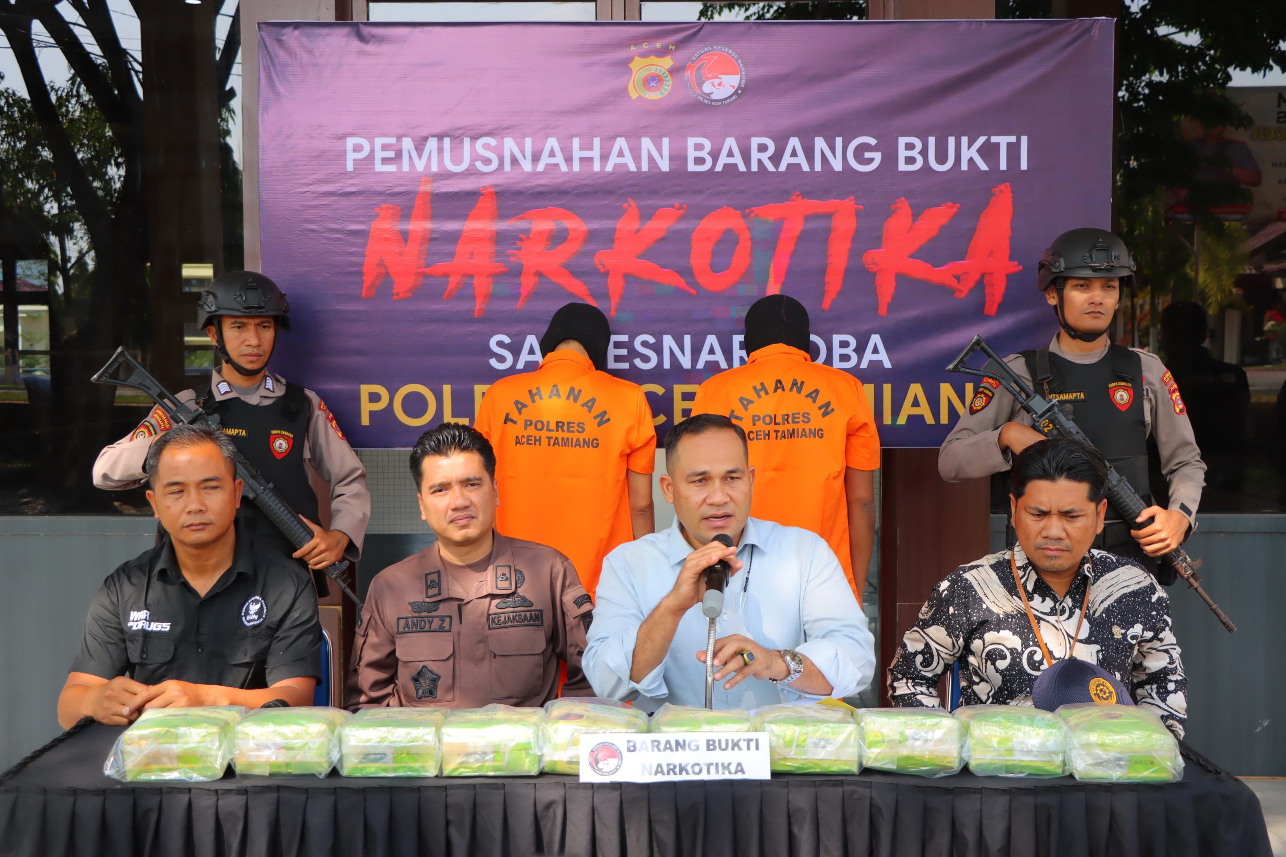 Sat Resnarkoba Polres Aceh Tamiang Kembali Musnahkan Barang Bukti Narkotika sebanyak 10 Kg